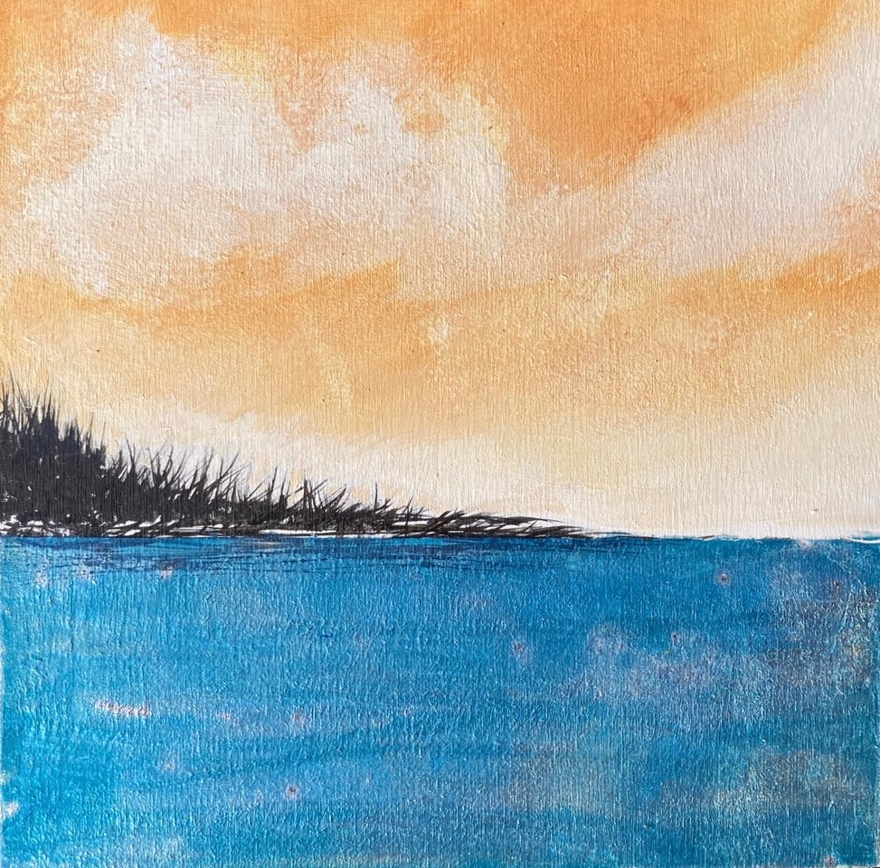 NORTHERN CONTENTMENT #3  8 x 8  mixed media  
