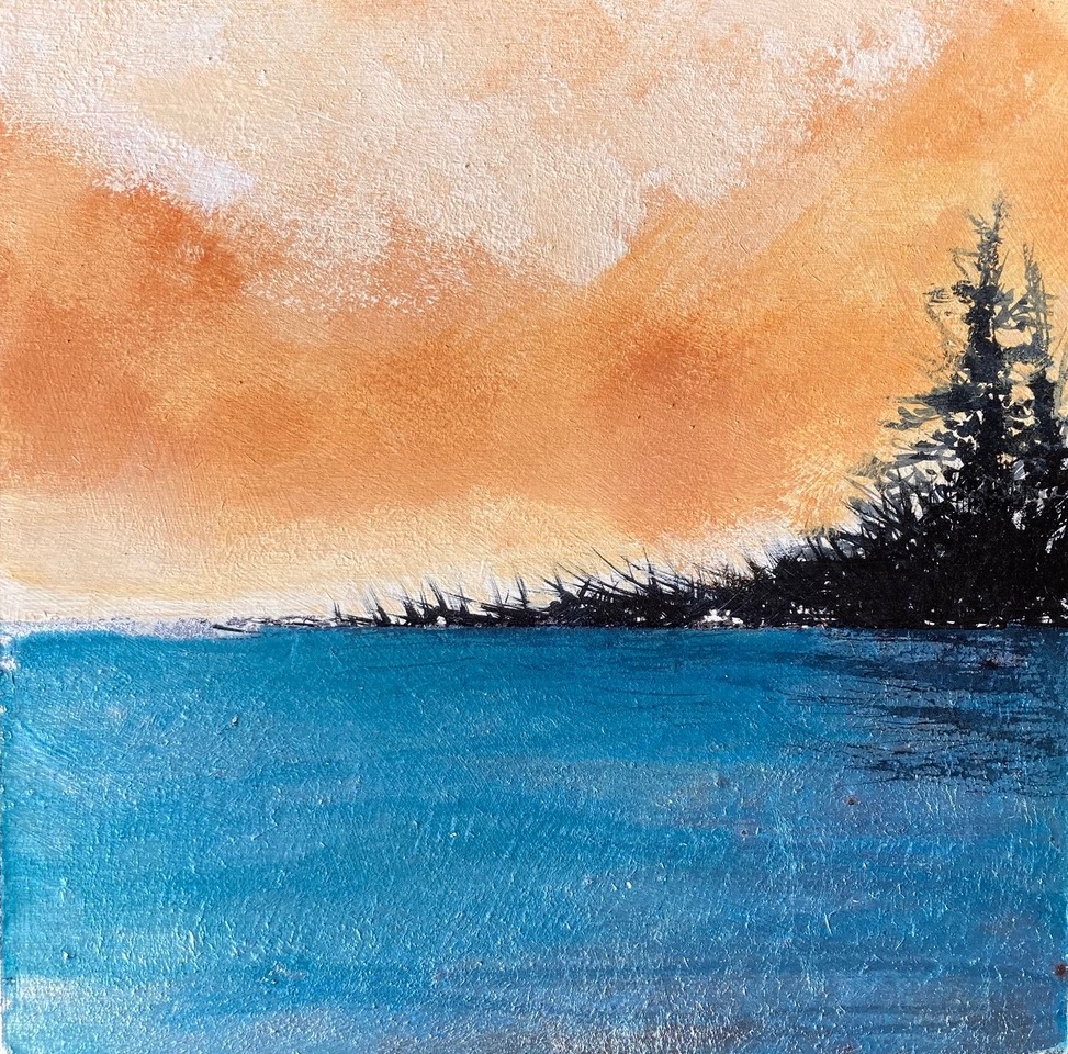 NORTHERN CONTENTMENT #4   8 x 8  mixed media  95-