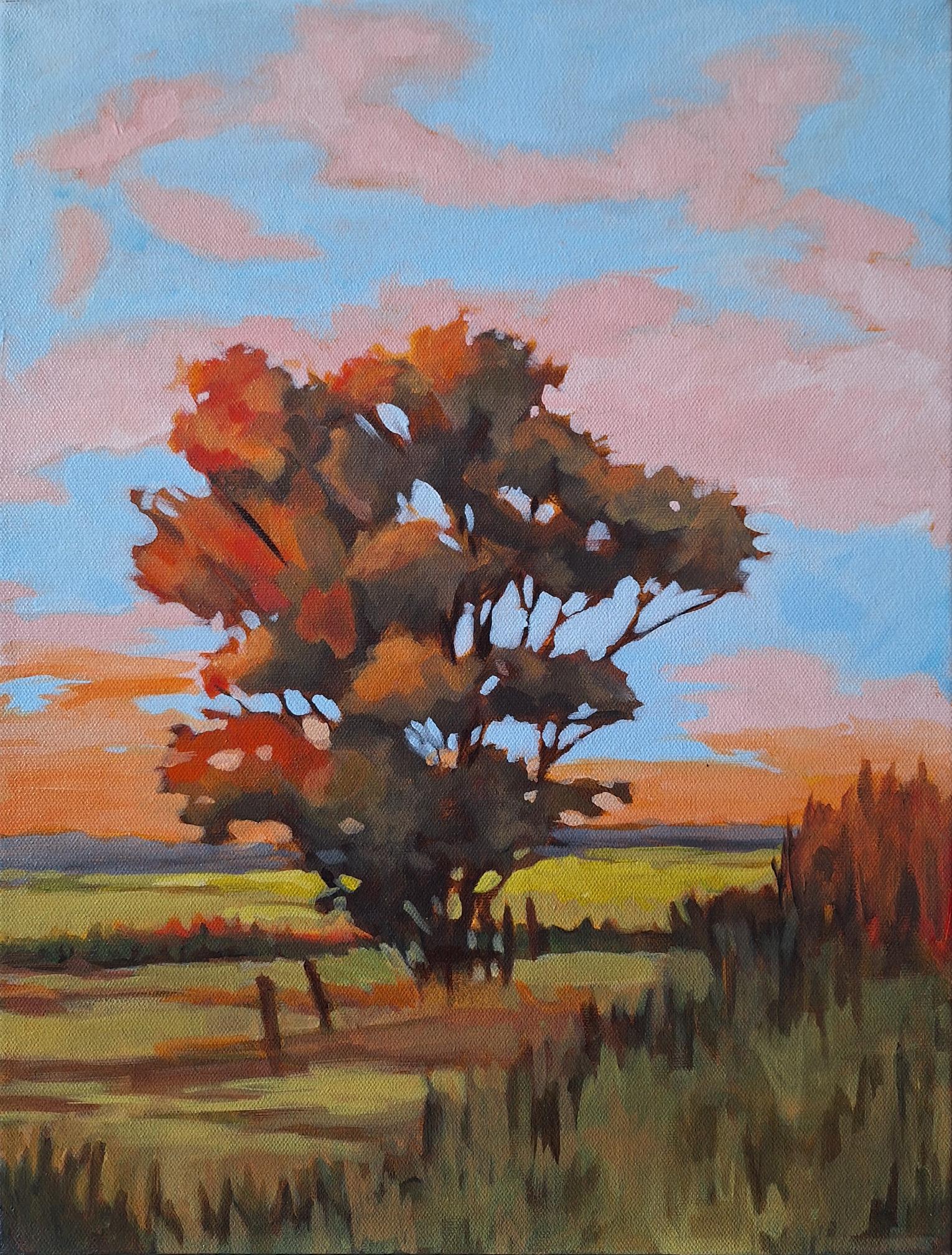 AUTUMN FIELDS 18 x 14 acrylic 