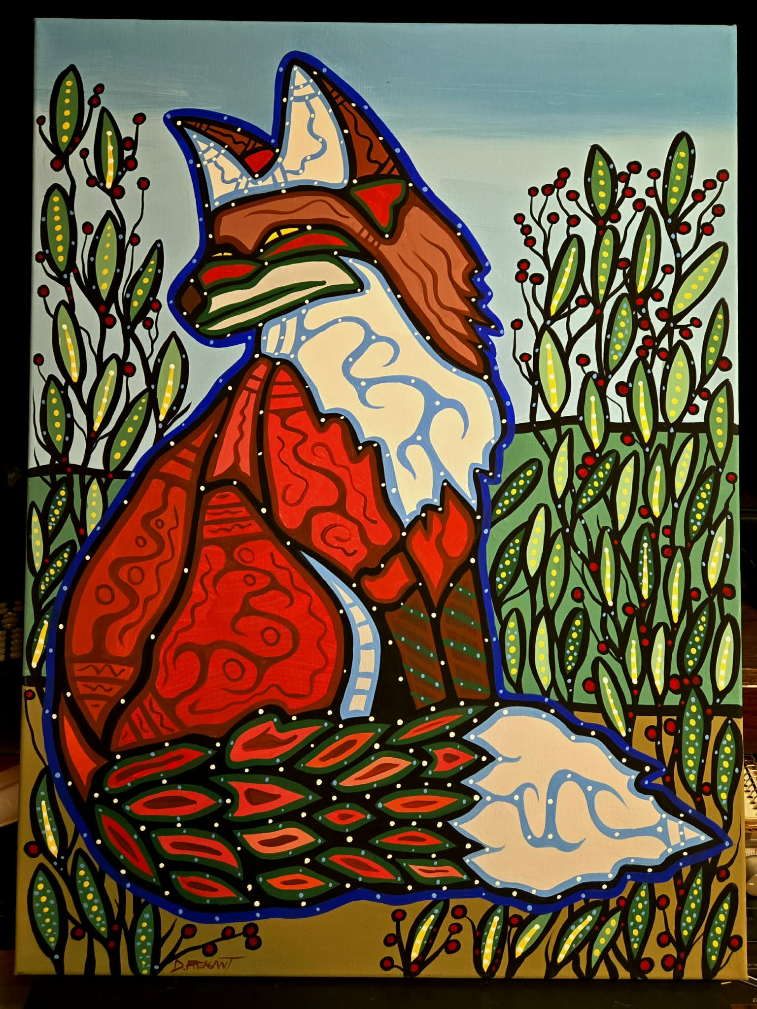 FOX WHISPER 24 x 18 acrylic 
