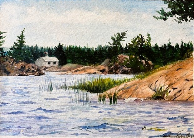 VINCENT'S BANK McGregor Bay 5 x 7 watercolour 
