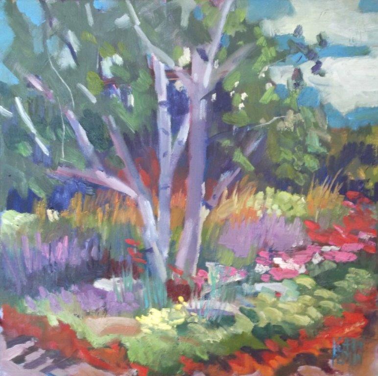 IN THE GARDEN 12 x 12 oil on canvas 