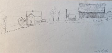 FARM NEAR OTTAWA  4.25 x 9.5 pencil