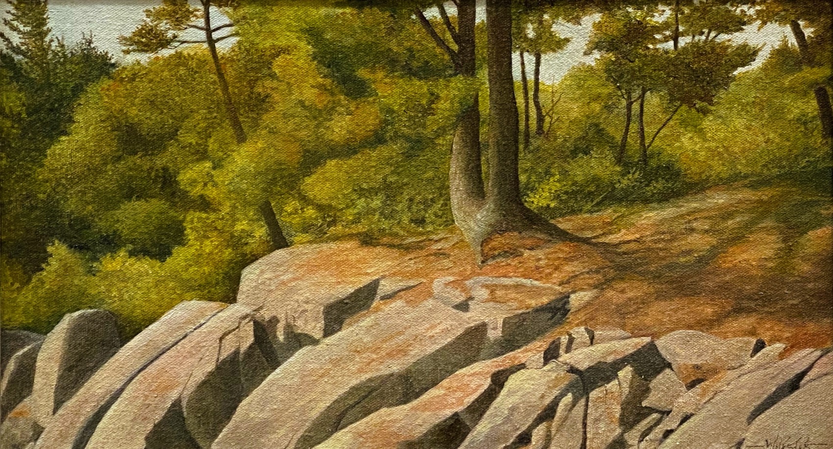SUNLIT ROCKS McGregor 13.25 x 17.5 oil