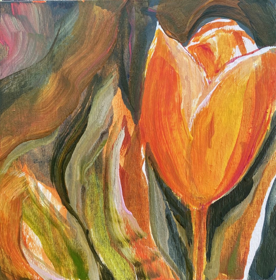 RAY OF HOPE  6 x 6  acrylic