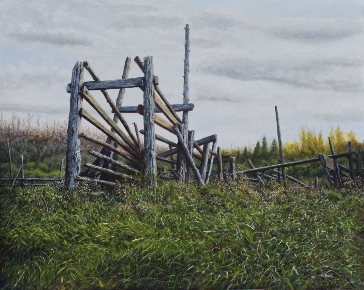 CHUTE IN FALL 32 x 40 acrylic 