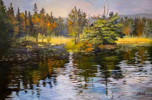 WHERE'S THE MOOSE? 20 x 30 oil by Paulette Stewart