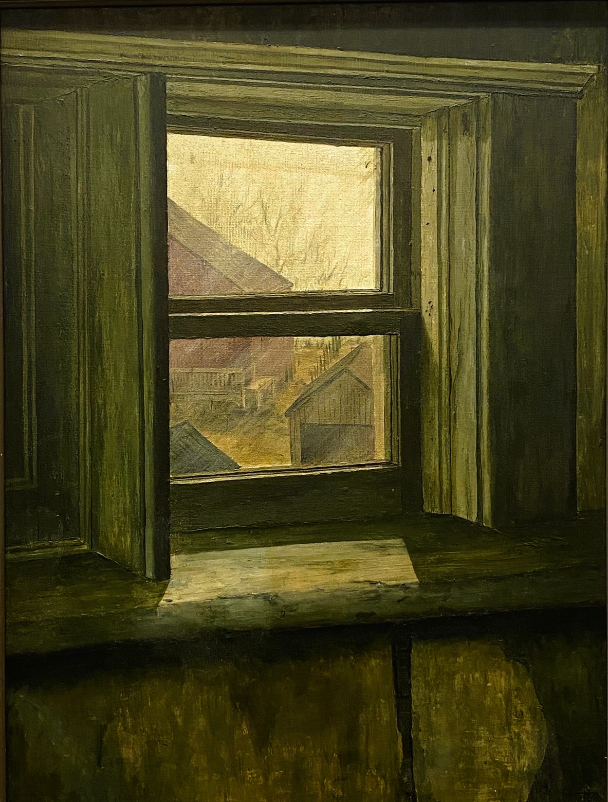 STUDIO WINDOW Larch St. Sudbury 23.5 x 17.5 oil 