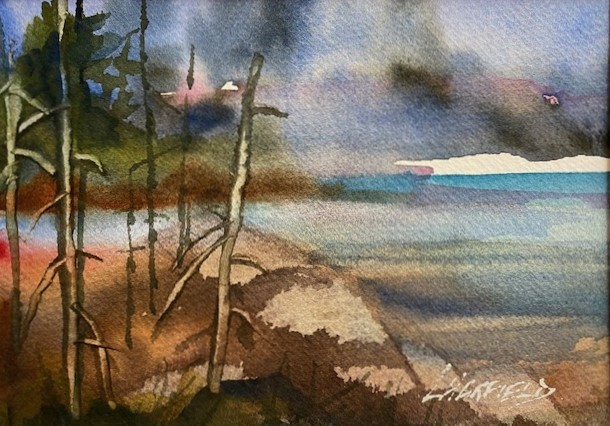 MANITOULIN GROUP OF SEVEN VIEW 5 x 7 watercolour (matted 8 x 10)