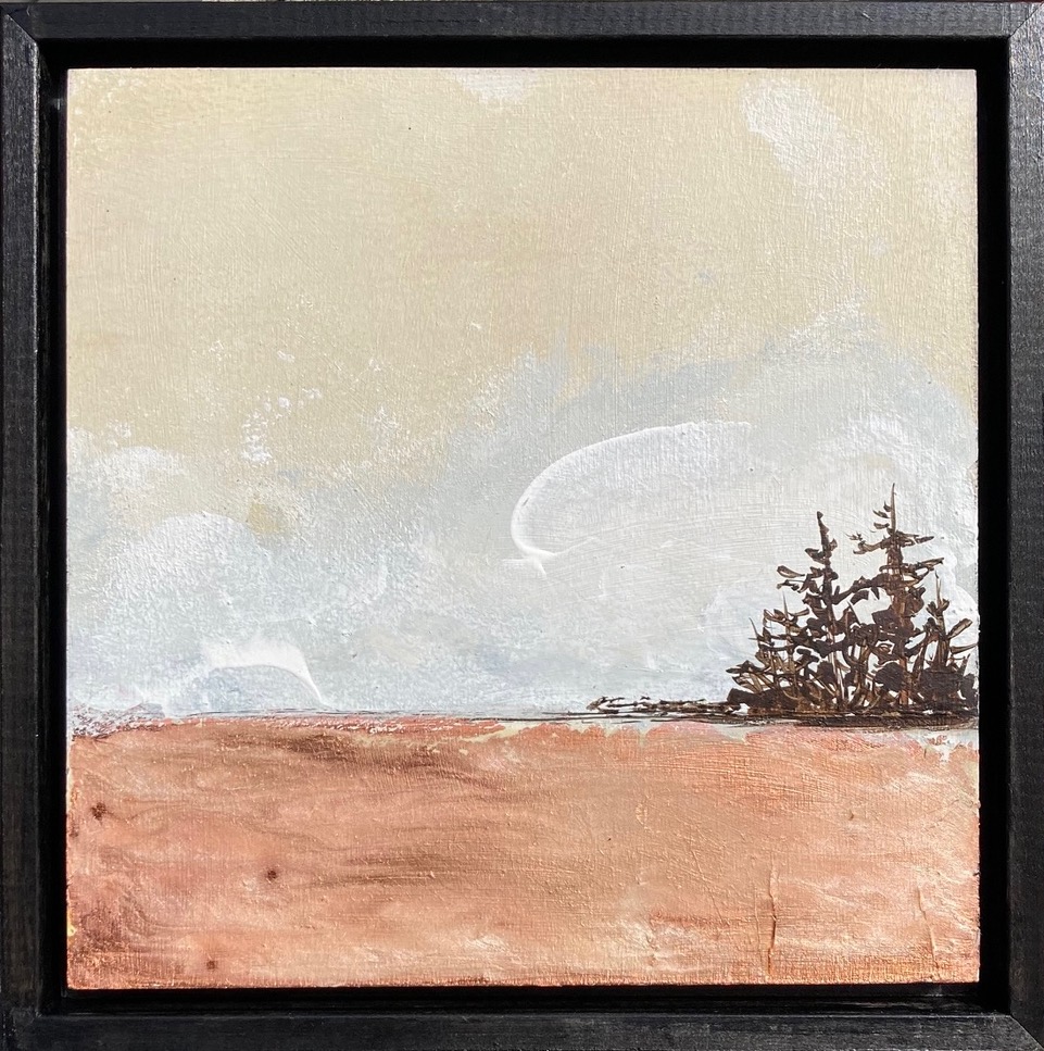 TRANQUIL LAND #2  9 X 9  mixed media  