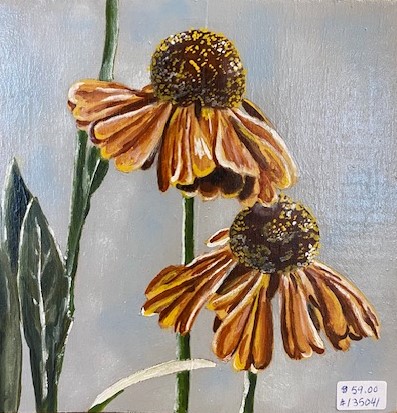 BLACK EYED SUSANS 5 x 5 acrylic 