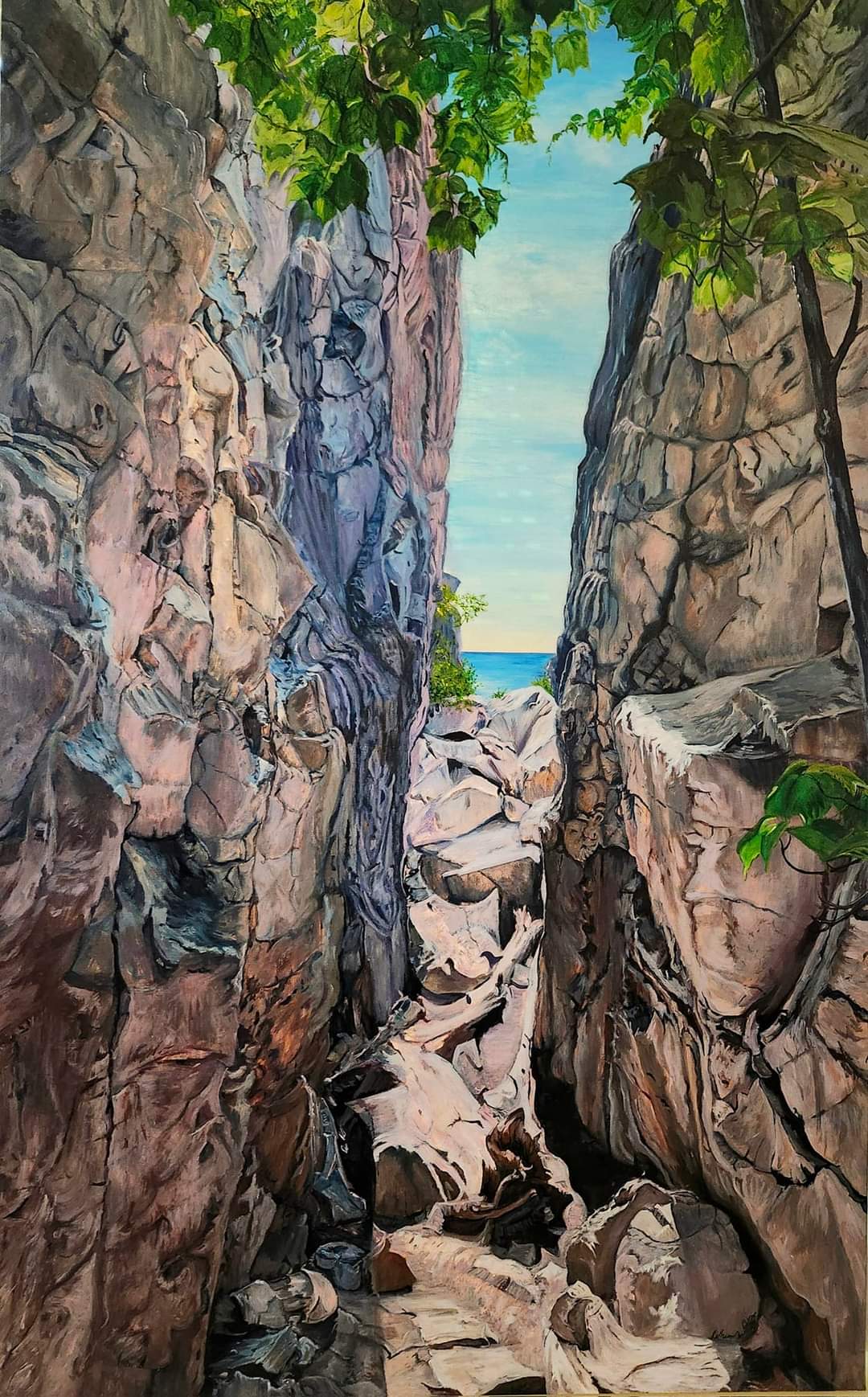 THE CRACK Killarney 48 x 30 acrylic by Kathleen Pistor