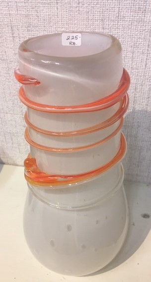White Vase with Orange Wrap 