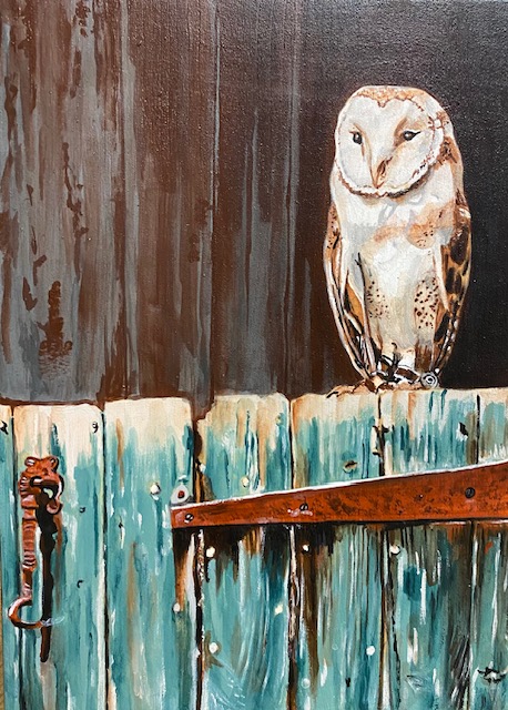 BARN OWL  10 x 8 acrylic 
