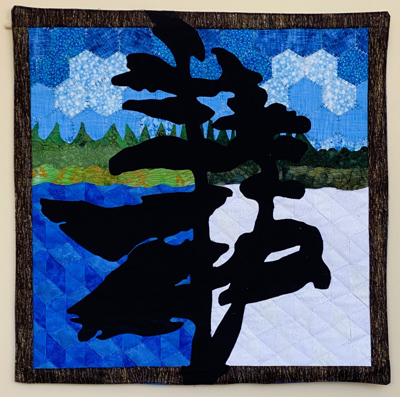NORTHERN TANGO 20 x 20 fibre mixed media by Rolanda Tovey