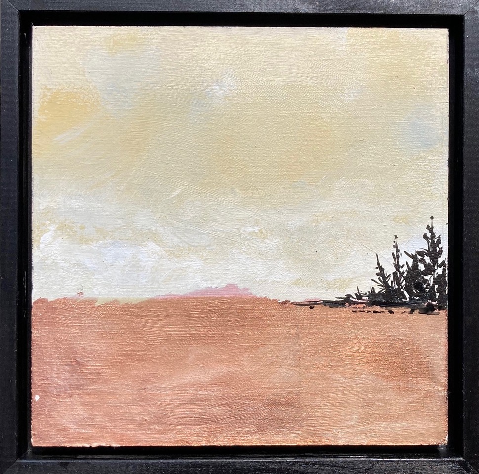 TRANQUIL LAND #1  9 X 9  mixed media 