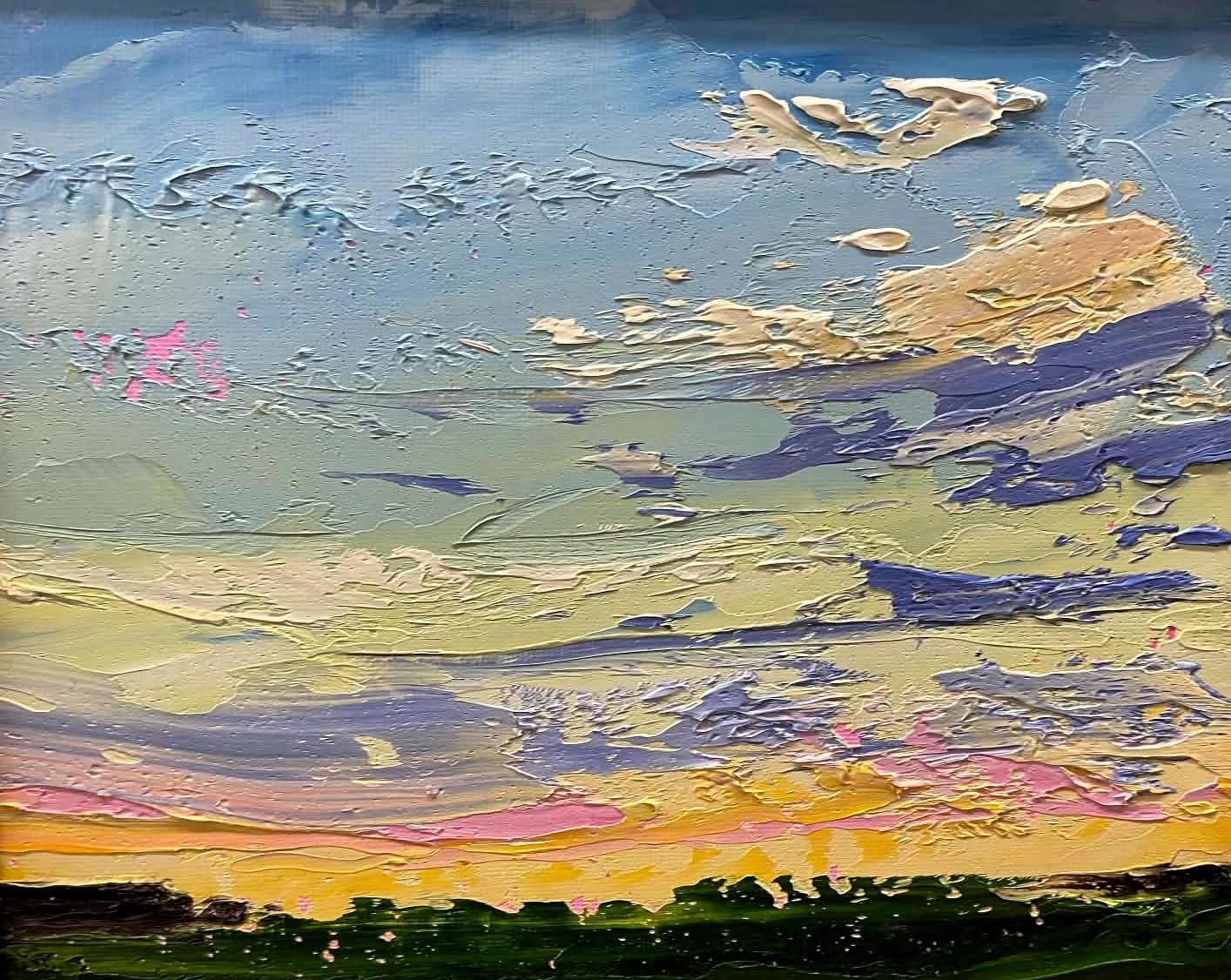 BLURRY AUGUST EVENING 8 x 10 oil 