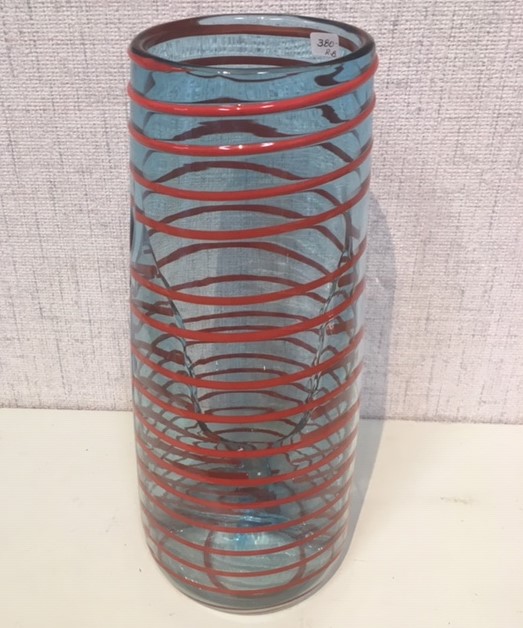 Red Wrapped Split Blue Vase 