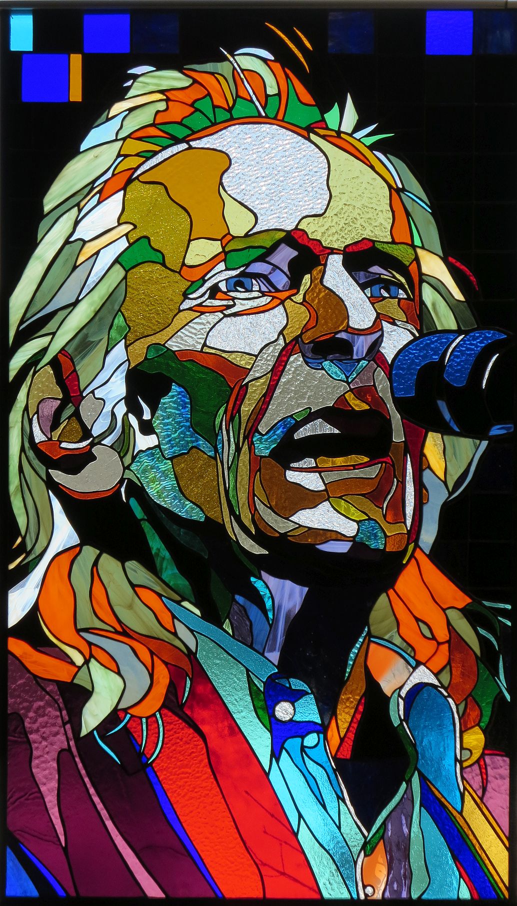 GORDON LIGHTFOOT 24 x 42 inches stained glass panel