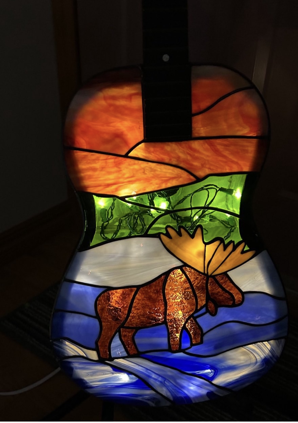 LE ROI DU NORD  38 x 14 stained glass 