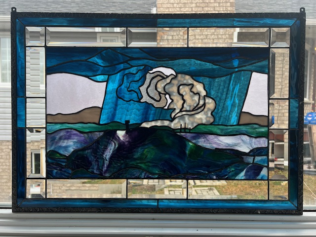 THE NICKEL BELT FRANKLIN CARMICHAEL 20 x 29 stained glass 