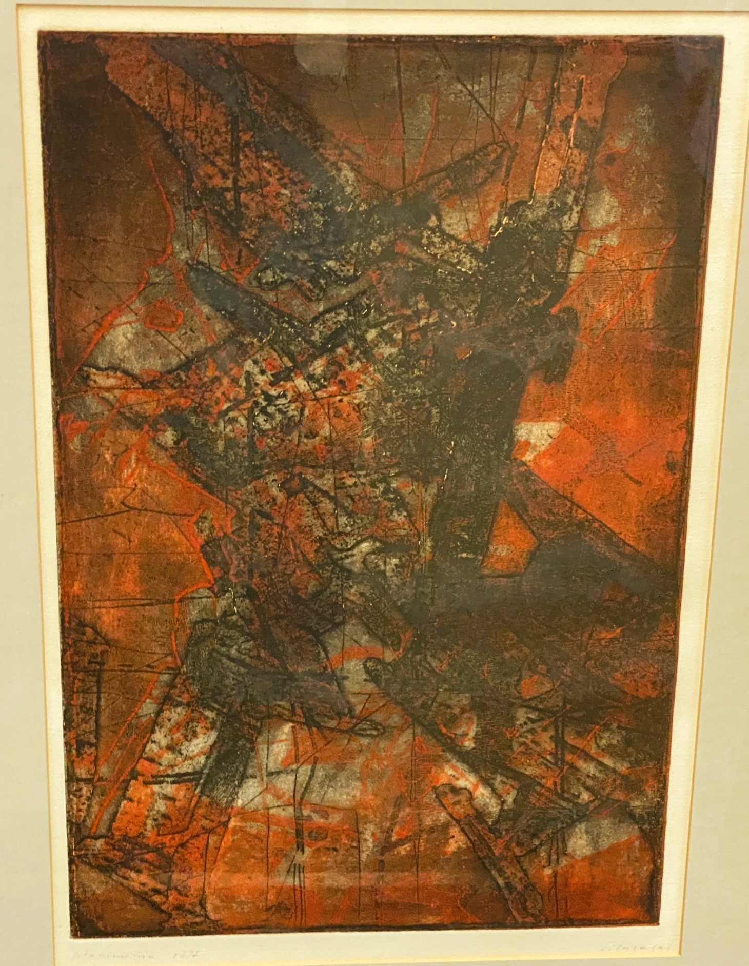 PLANIMETRIA  21 x 13 framed 29 x 21.5 watercolour Joan Vilacasas 