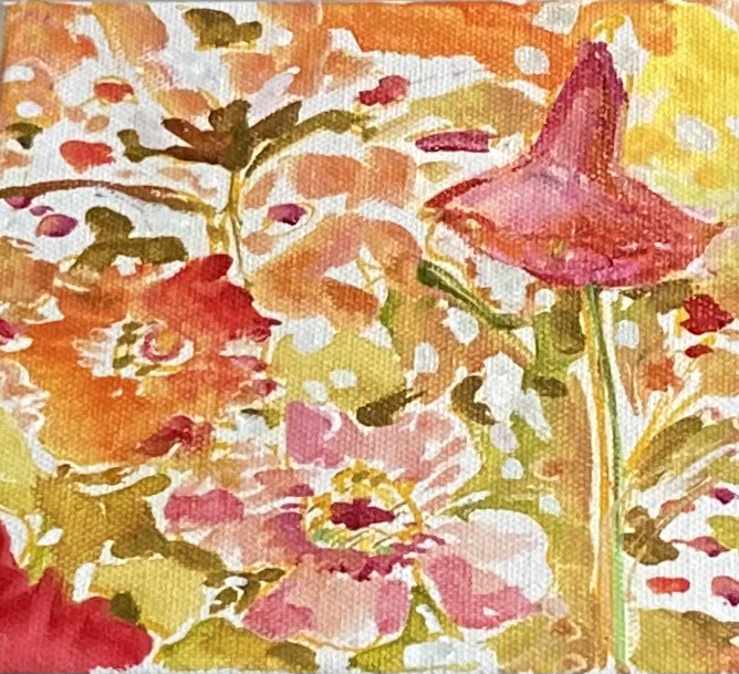 GARDEN OF JOY #2  6 x 6  acrylic  