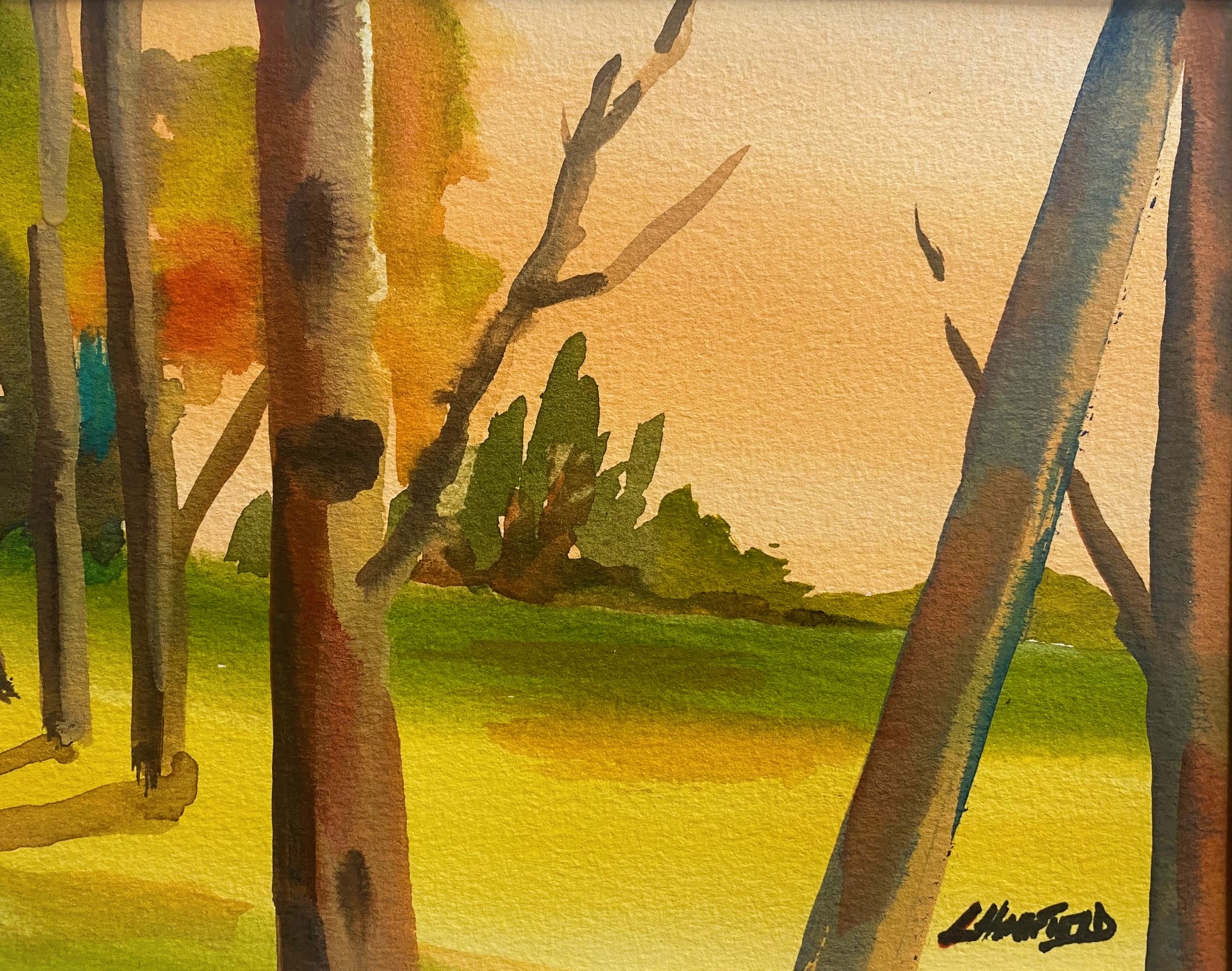 A PEACH OF A DAY AT MINDEMOYA 5 x 7 watercolour (matted 8 x 10)