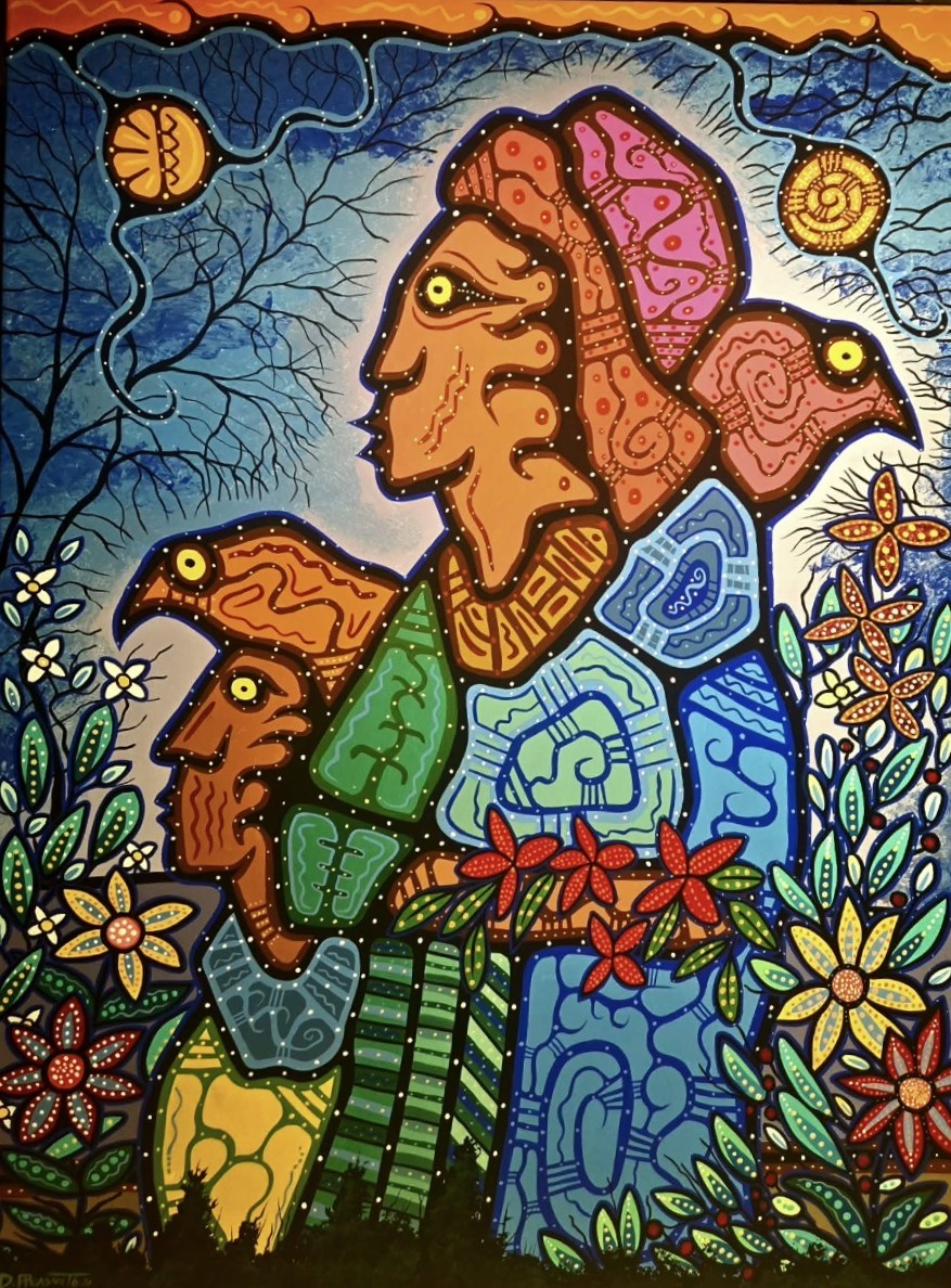 NORTHERN SPRINGTIME GARDEN 40 x 30 acrylic by Duncan Pheasant
