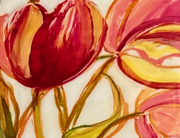TULIP PICK UP #3  6 x 6  acrylic  