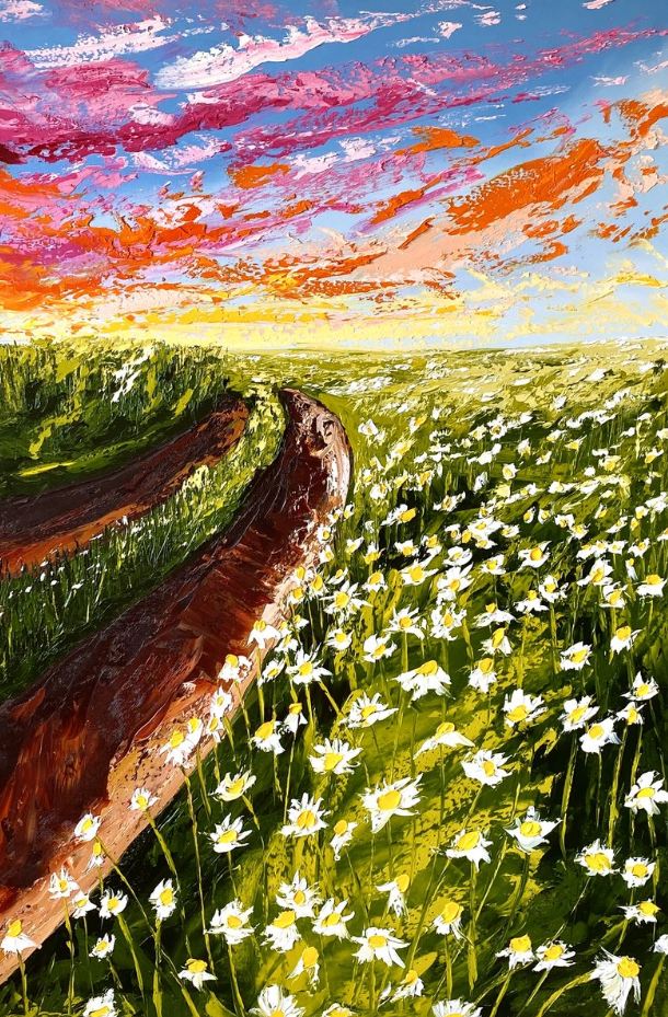 THE SUN SETS ON YOU 36 x 24  oil on canvas