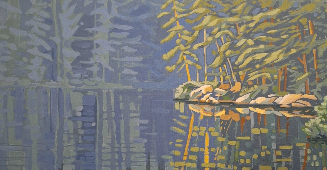 THROUGH THE NARROWS  12 × 24  acrylic on canvas