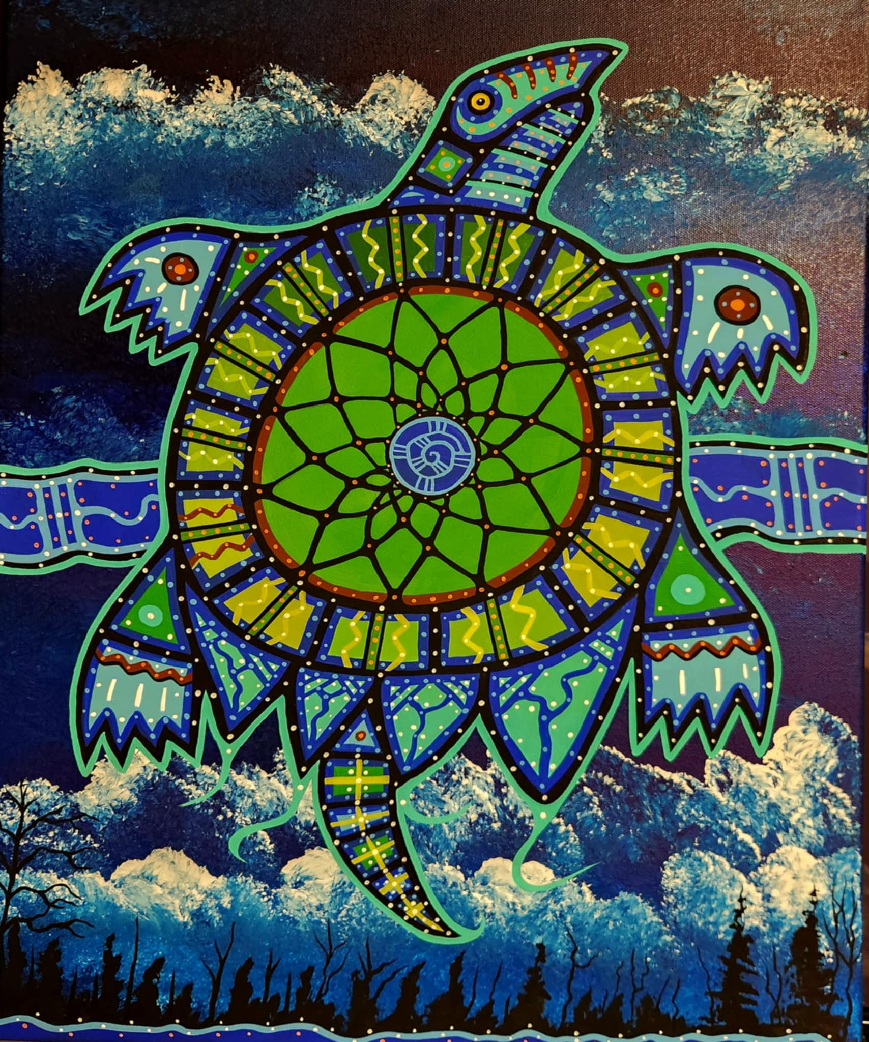 SKY TURTLE 24 x 18 acrylic 