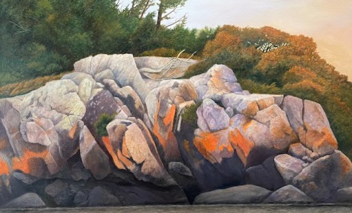 LICHEN IN McGREGOR  22 x 36 oil  