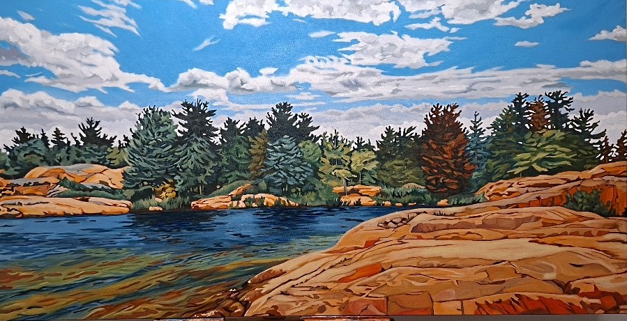 UP THE CREEK Killarney 24 x 48 oil by Jules Crowley