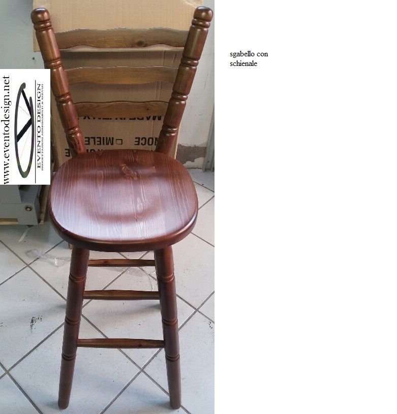 H/301S H.80 SGABELLO BAR CON SCHIENALE