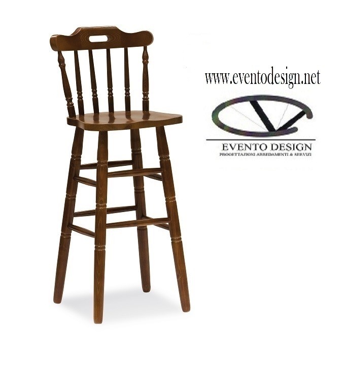 sgabello country h.80 cmcon schienale art 567