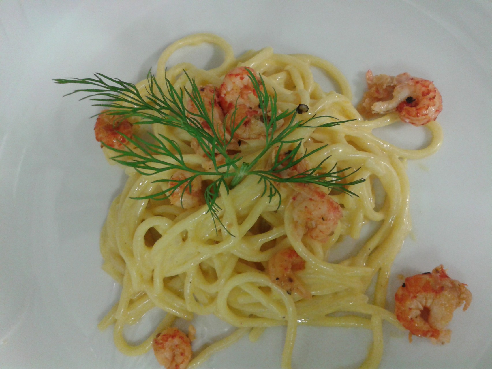 Safranspagetti mit Flußkrebsen