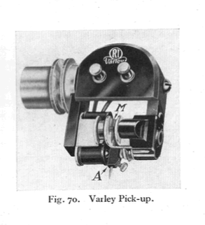 R.I & Varley pickup as pictured in Wilson & Webb's "Modern Gramophones & Electric reproducers" C. 1929.