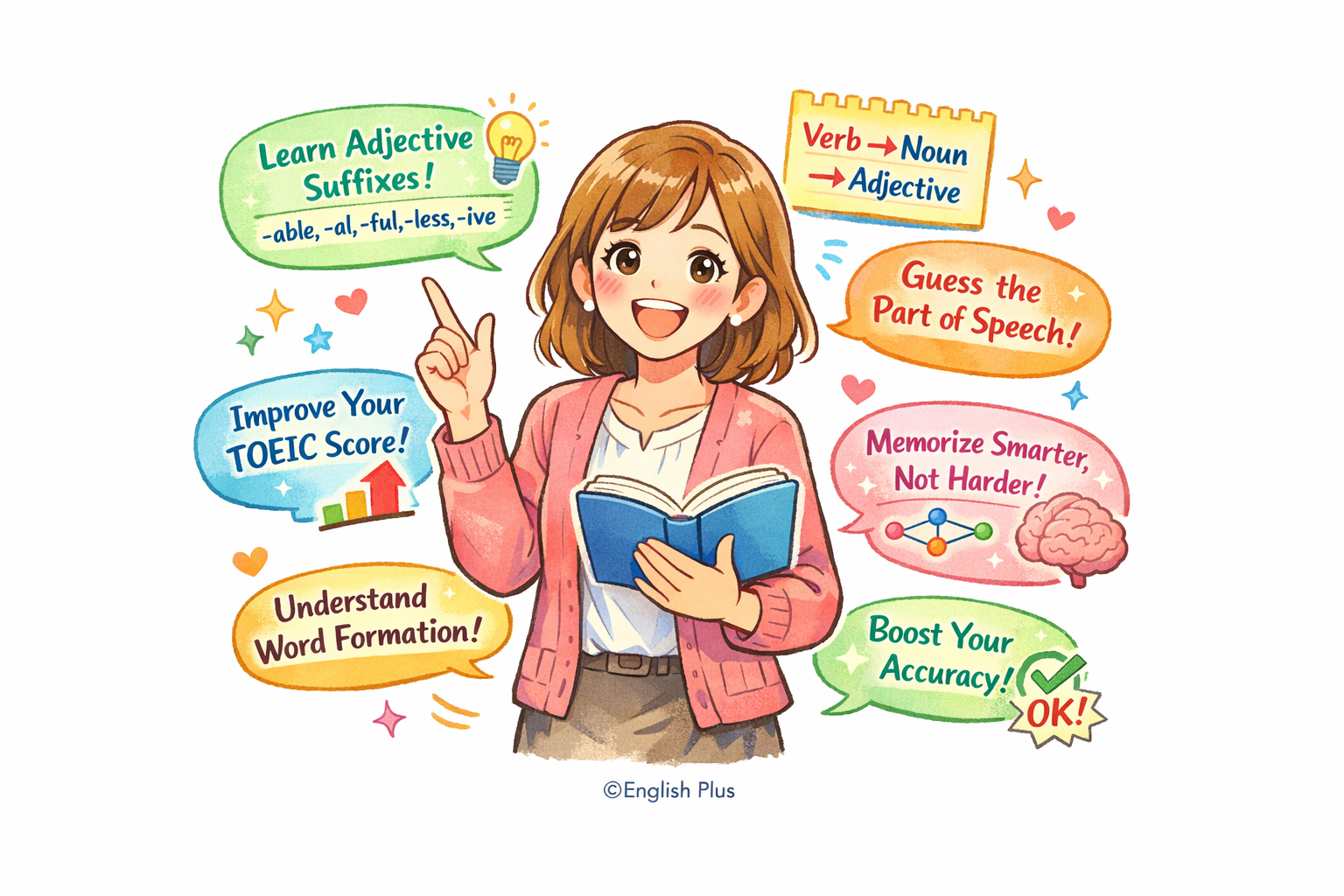 TOEICテスト語彙・文法問題（Part 5/6）をサッと解答できるコツ！形容詞を作る接尾辞（suffix）を学ぼう！（英語編）