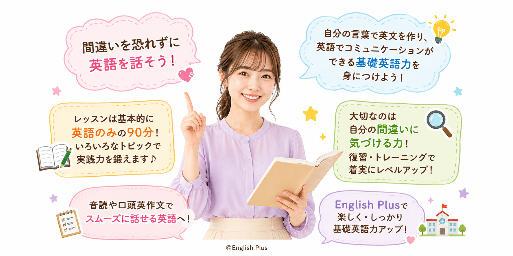 自分の英語に自信がない…自分の間違いに自分で気づける基礎英語力をつける第一歩！English Plusレッスン受講生用2026年3月3週英語レッスンの復習