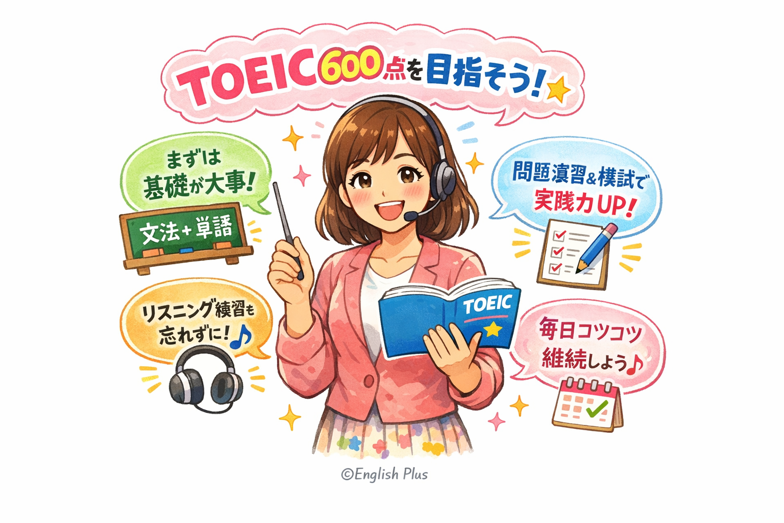 TOEIC初心者は何から始める？最短で600点を目指す完全ロードマップ（日本語編）