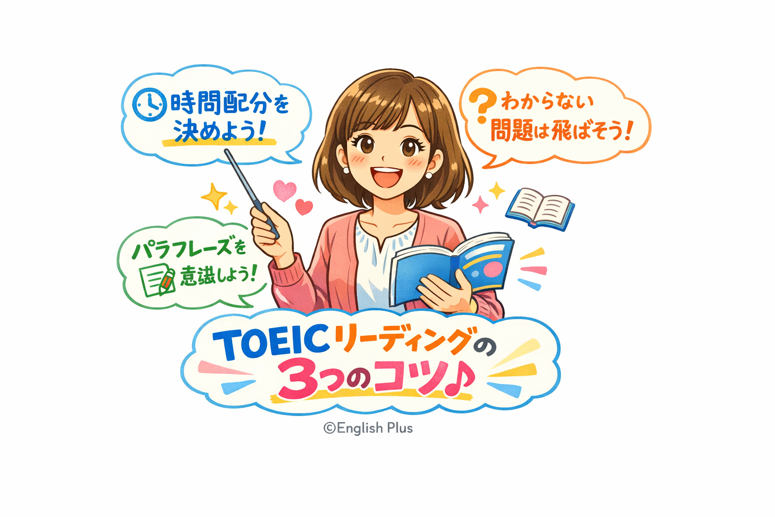 TOEIC Listening&Reading テストのリーディングパートを時間内に解き終えるための３つのコツ（日本語編）