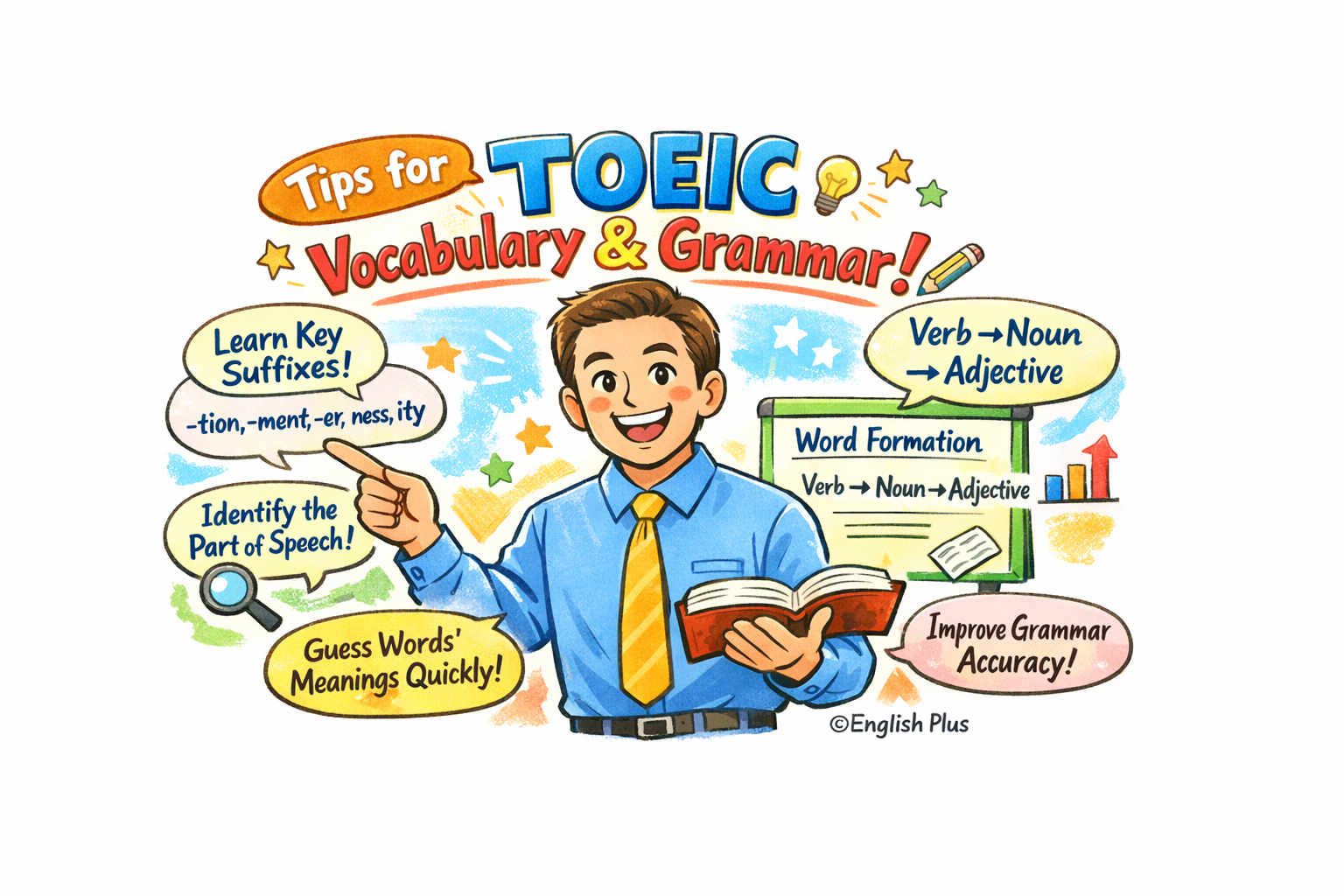 TOEICテスト語彙・文法問題（Part 5/6）をサッと解答できるコツ！名詞を作る接尾辞（suffix）を学ぼう！（英語編）