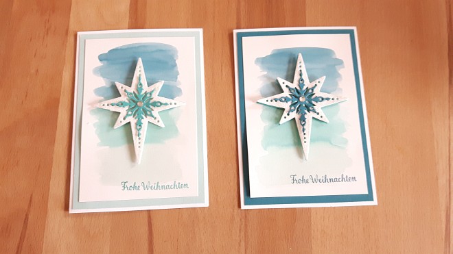Das erste Projekt: Diese glitzernde Weihnachtskarte