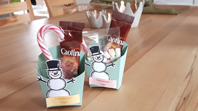 Zu Verkaufen: Schneemannsuppe schön verpackt!
