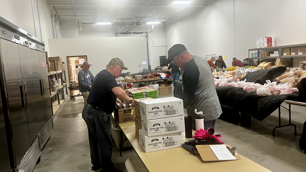 Volunteers packing