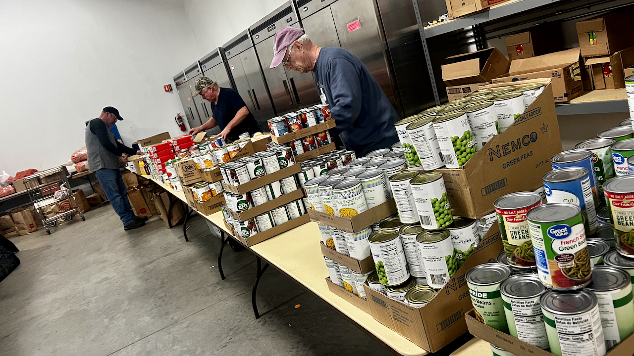 Volunteers prepping