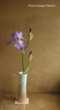 1本のジャーマンアイリスの花あしらい