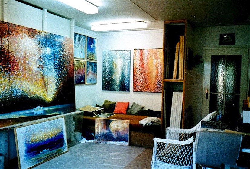 Mein Atelier (ältere Aufnahme) · Το εργαστηρι μου, σε παλαιότερη λήψη.